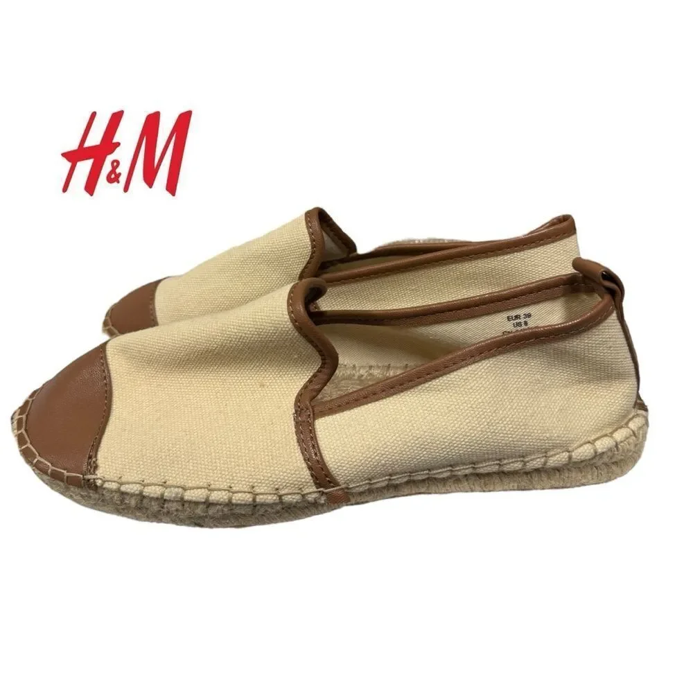 H&M Women's Canvas Slip-on Espadrille Flats 39